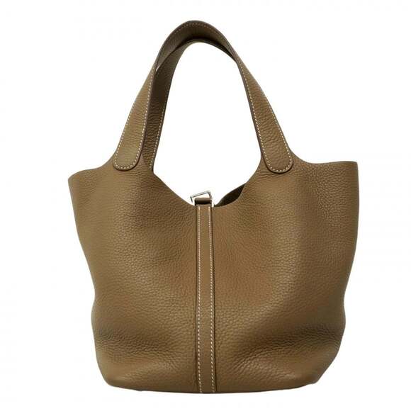 Hermes Hermès Picotin Lock MM Handbag in Taurillon Clemence Etoupe with D Sta... - Picture 15 of 15